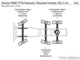 Scania R580 PTO/Hydraulic Retarder/Intarder AS-2 Lifta...