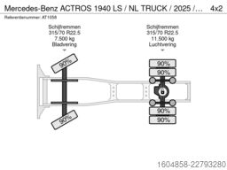 Mercedes-Benz ACTROS 1940 LS / NL TRUCK / 2025 / SLECHT 3600 ...