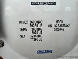 CIMC tankcontainers 20FT ISO /  25.010L / 22K2 / L4BH / T12 / steam...