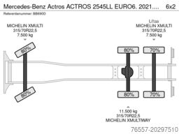 Mercedes-Benz Actros ACTROS 2545LL  EURO6. 2021.  Schuifzeil ...