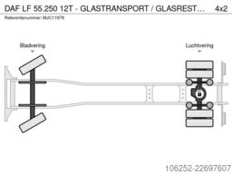 DAF LF 55.250 12T - GLASTRANSPORT / GLASRESTEEL - A...