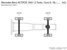 Mercedes-Benz ACTROS 1843 / 2 Tanks / Euro 6 / NL / 760.000 KM