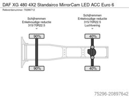 DAF XG 480 4X2 Standairco MirrorCam LED ACC Euro 6