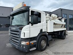 Vacuum tank truck SCANIA P270 4x2 Hvidtved Larsen 7000 L Suction arm