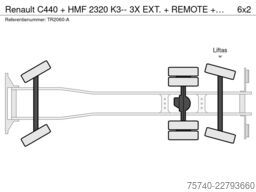 Renault C440 + HMF 2320 K3-- 3X EXT. + REMOTE + HAAKARM...