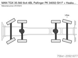 MAN TGX 35.560 8x4-4BL Palfinger PK 34002-SH F + Ha...