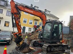 Hitachi zx85us-6 excavator w/ rototilt with grapple and sa