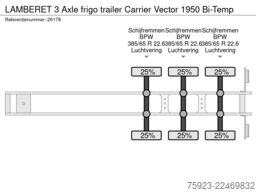 LAMBERET 3 Axle frigo trailer Carrier Vector 1950 Bi-Temp