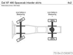 Daf XF 480 Spacecab intarder skirts