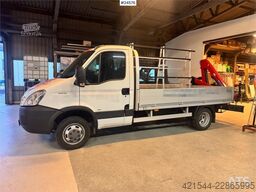 Iveco 50C18 Flatbed Truck with Rear-Mounted HMF Crane –