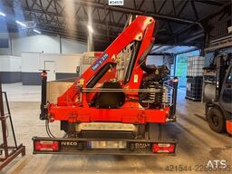 Iveco 50C18 Flatbed Truck with Rear-Mounted HMF Crane –