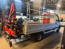 Iveco 50C18 Flatbed Truck with Rear-Mounted HMF Crane –