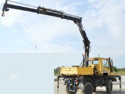 Unimog U 1000 427/10 Kran Hiab 090 KM: 8.600