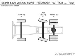 Scania S520 V8 NGS 4x2NB - RETARDER - 691 TKM - FULL A...