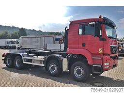 MAN TGS 41.480 8X8 BB TGS 41.480 8X8 BB, Bender Stahlmulde ca. 18m³, hydr. Heckklappe