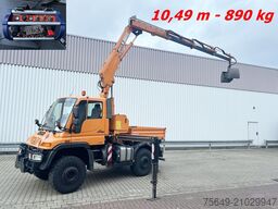 Unimog U400 4x4 U400 4x4, Frontzapfwelle, Kipper, Kran MKG HKL 111a3V, Funk
