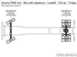 Scania P280 4x2 - Box with sidedoors - Loadlift - Full...