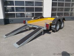 trailershop Baumaschinen Bagger Anhänger mit höhenverstellbarer Deichsel Nutzlast 1850kg