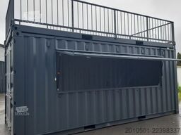 20FT Barcontainer mit Dachterasse Imbisscontainer Eventcontainer KONTENER