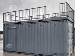 20FT Barcontainer mit Dachterasse Imbisscontainer Eventcontainer KONTENER