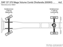 DAF CF 370 Mega Volume Combi Dhollandia 2000KG Pact...