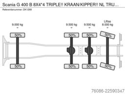 Scania G 400 B 8X4*4 TRIPLE!! KRAAN/KIPPER!!  NL TRUCK!