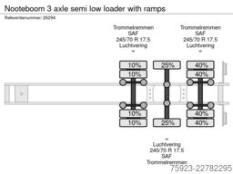 Nooteboom 3 axle semi low loader with ramps