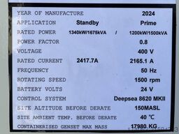 Cummins KTA50GS8 - 1.675 kVA Generator - DPX-18821