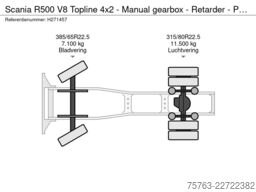 Scania R500 V8 Topline 4x2 - Manual gearbox - Retarder...