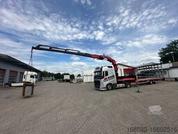  Wiese Stufensattel Tieflader mit Kran Fassi F545