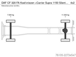 DAF CF 320 FA Koel/vriezen +Carrier Supra 1150 Sile...