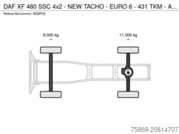 DAF XF 480 SSC 4x2 - NEW TACHO - EURO 6 - 431 TKM -...