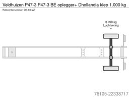 Veldhuizen P47-3 P47-3 BE oplegger+ Dhollandia klep 1.000 kg