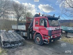 Scania P93H crane truck with 14 t/m crane and Laxo attach