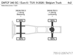 DAF CF 340 SC / Euro 6 / TUV: 9-2026 / Belgium Truck