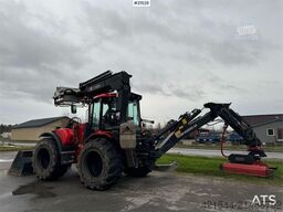 Huddig 1260C Backhoe w/ Palfinger crane, Lift, rototilt a