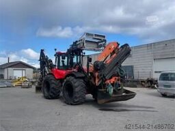Huddig 1260C Backhoe w/ Palfinger crane, Lift, rototilt a