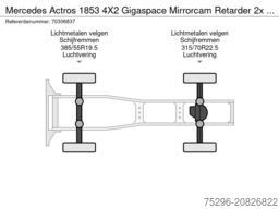 Mercedes Actros 1853 4X2 Gigaspace Mirrorcam Retarder 2x...