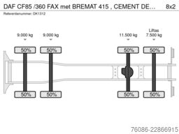 DAF CF85 /360 FAX met BREMAT 415 , CEMENT DEKVLOERE...