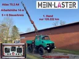 UNIMOG U 1200 Atlas 75.2 Kran 14 m Funk FB  *1. Hand