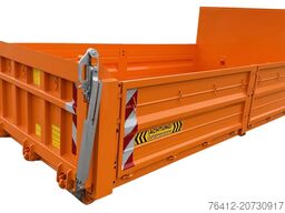 A1 Container STAHL-Kippaufbau 8 m³ ? Bordwände ? Pendelklappe abklappbar ? 2011 Tieforange ? Abrollcontainer