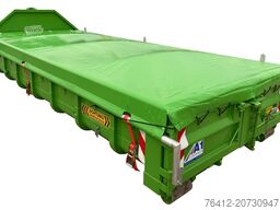 A1 Container Normbehälter 10 m³ - Rollplane - Doppelflügeltür - RAL 6018 Gelbgrün - Abrollcontainer