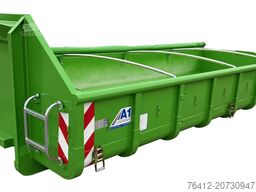 A1 Container Normbehälter 10 m³ - Rollplane - Doppelflügeltür - RAL 6018 Gelbgrün - Abrollcontainer