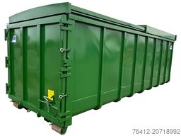A1 Container Normbehälter 30 m³ - Schiebedeckel - Einflügeltür - RAL 6002 Laubgrün - Abrollcontainer