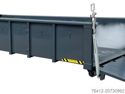 A1 Container Normbehälter 15 m³ ? Pendelklappe abklappbar ? Zurrösen ? RAL 7016 Anthrazitgrau ? Abrollcontainer