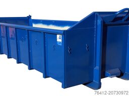 A1 Container Normbehälter 15 m³ - Pendelklappe abklappbar - Zurrösen - RAL 5010 Enzianblau - Abrollcontainer