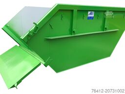 A1 Container Absetzmulde 7 m³ mit Bauschuttklappe - RAL 6018 Gelbgrün - Absetzcontainer