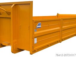 A1 Container STAHL-Kippaufbau 15 m³ ? Bordwände ? Pendelklappe abklappbar ? RAL 1007 Narzissengelb ? Abrollcontainer