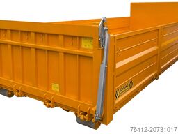 A1 Container STAHL-Kippaufbau 15 m³ ? Bordwände ? Pendelklappe abklappbar ? RAL 1007 Narzissengelb ? Abrollcontainer