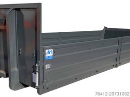 A1 Container STAHL-Kippaufbau 12 m³ - Bordwände - Pendelklappe abklappbar - RAL 7016 Anthrazitgrau - Abrollcontainer